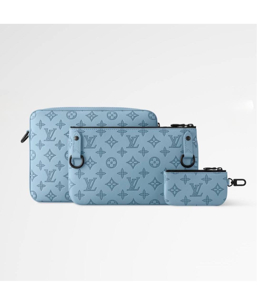 LOUIS VUITTON Голубая кожаная сумка на плечо, фото 3