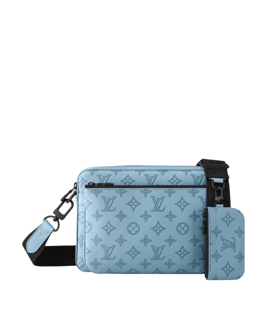 LOUIS VUITTON Голубая кожаная сумка на плечо, фото 1