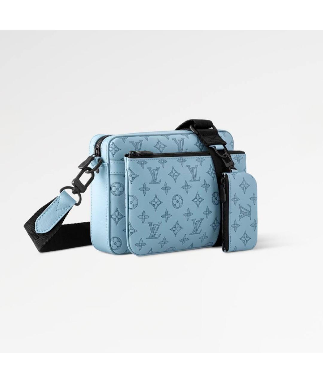 LOUIS VUITTON Голубая кожаная сумка на плечо, фото 2