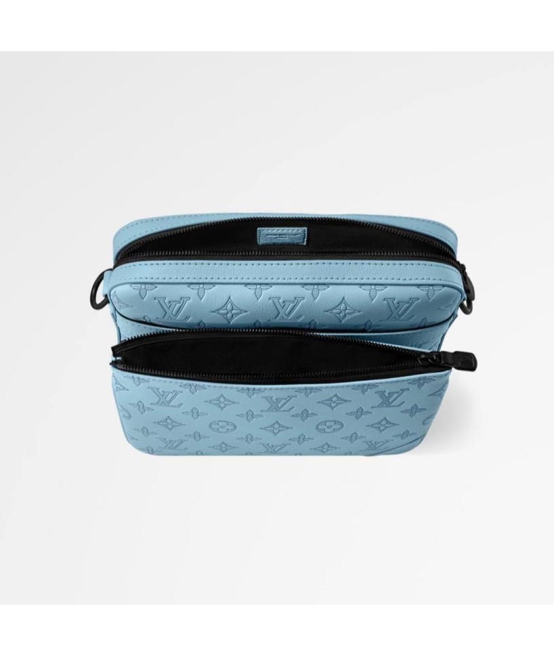 LOUIS VUITTON Голубая кожаная сумка на плечо, фото 5