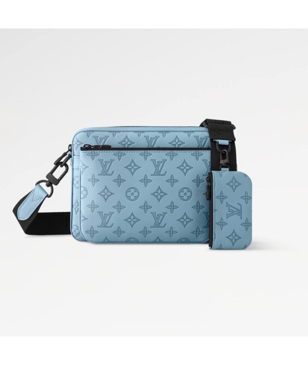 LOUIS VUITTON Голубая кожаная сумка на плечо, фото 6