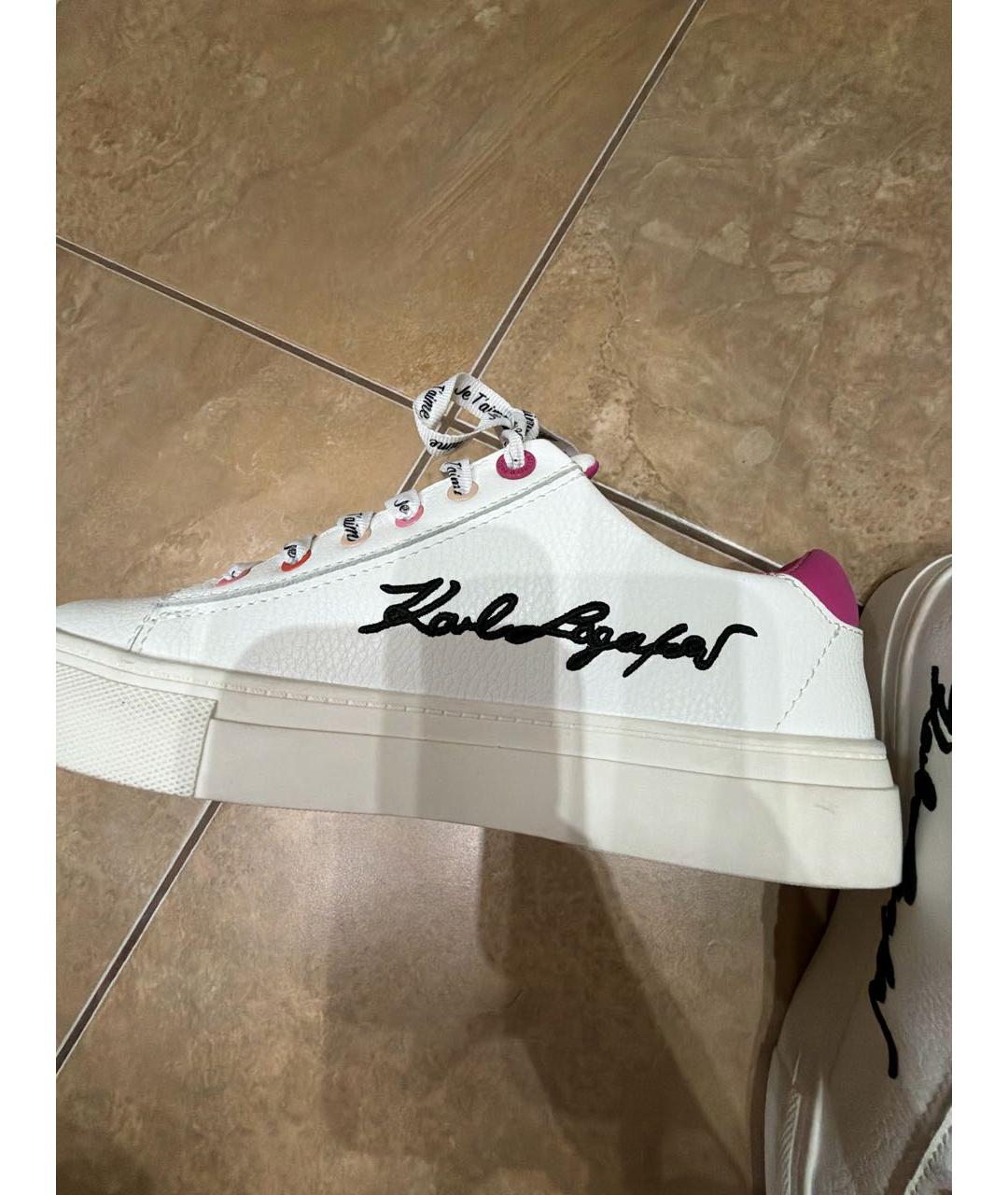 KARL LAGERFELD Белые кожаные кеды, фото 3