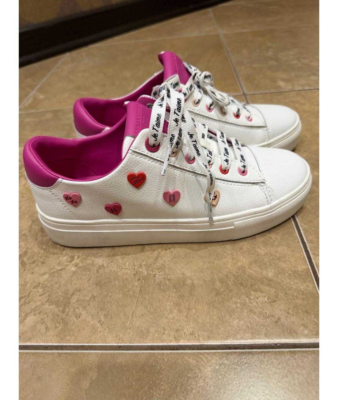 KARL LAGERFELD Белые кожаные кеды, фото 4