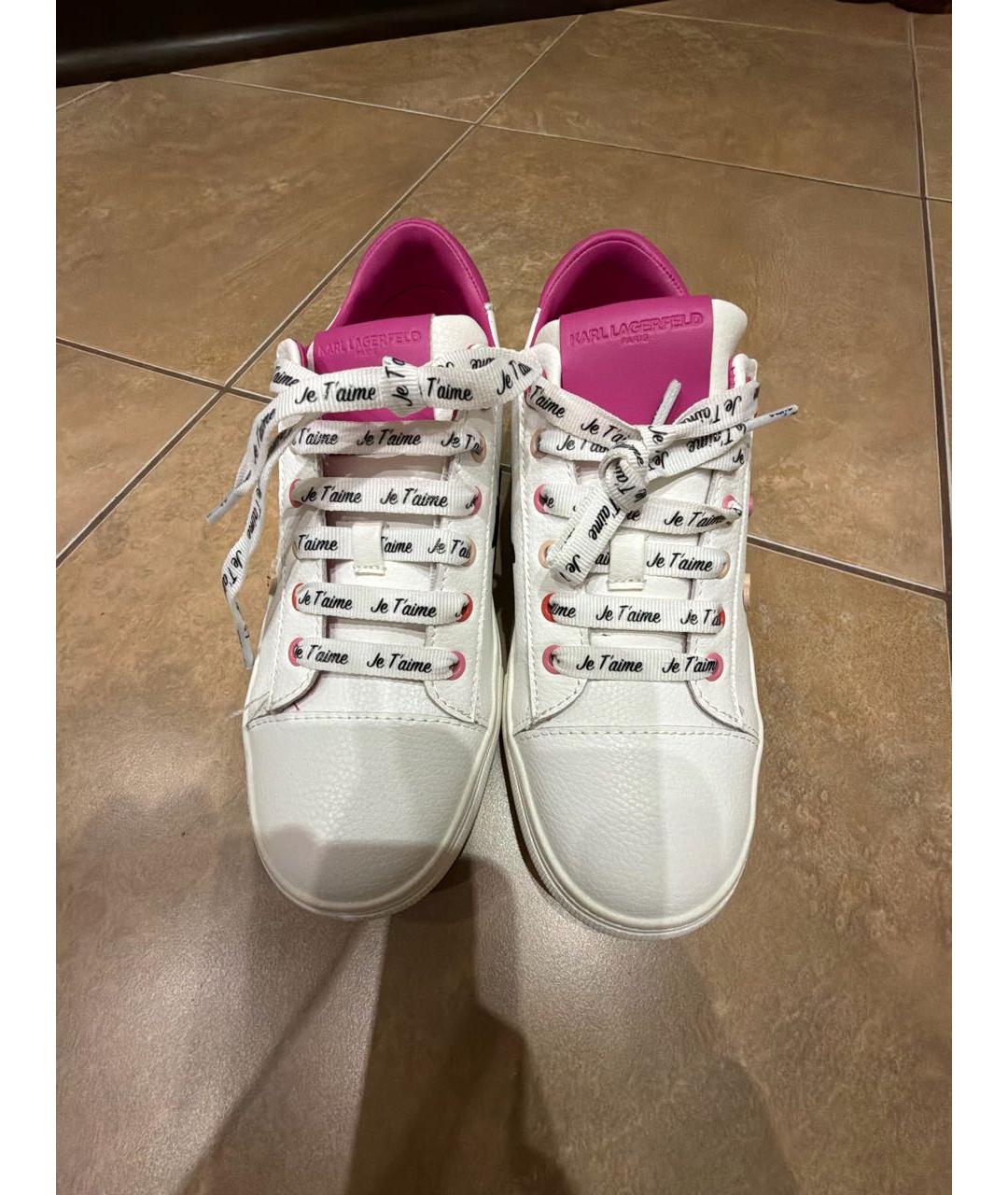 KARL LAGERFELD Белые кожаные кеды, фото 2