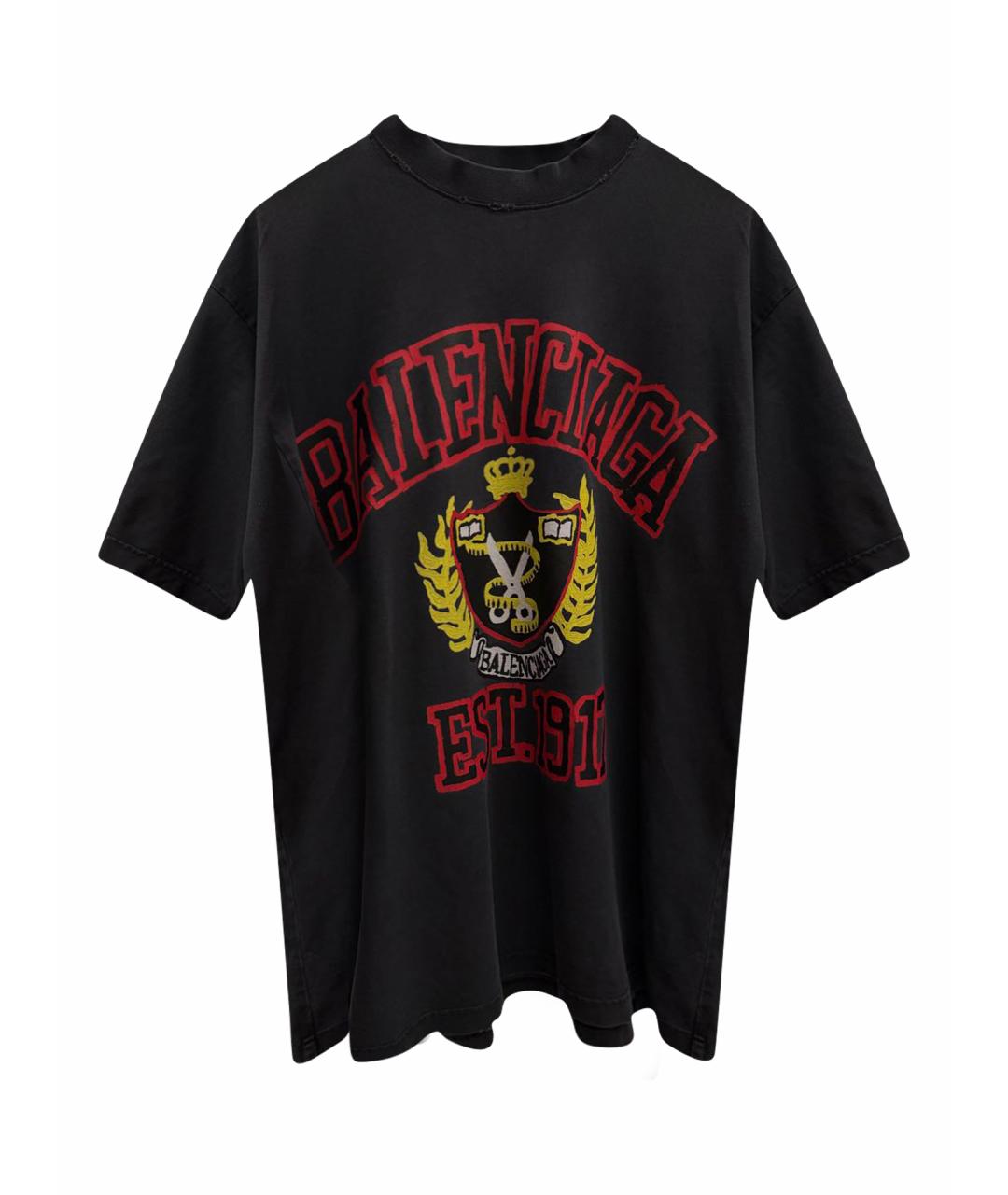 BALENCIAGA Серая хлопковая футболка, фото 1