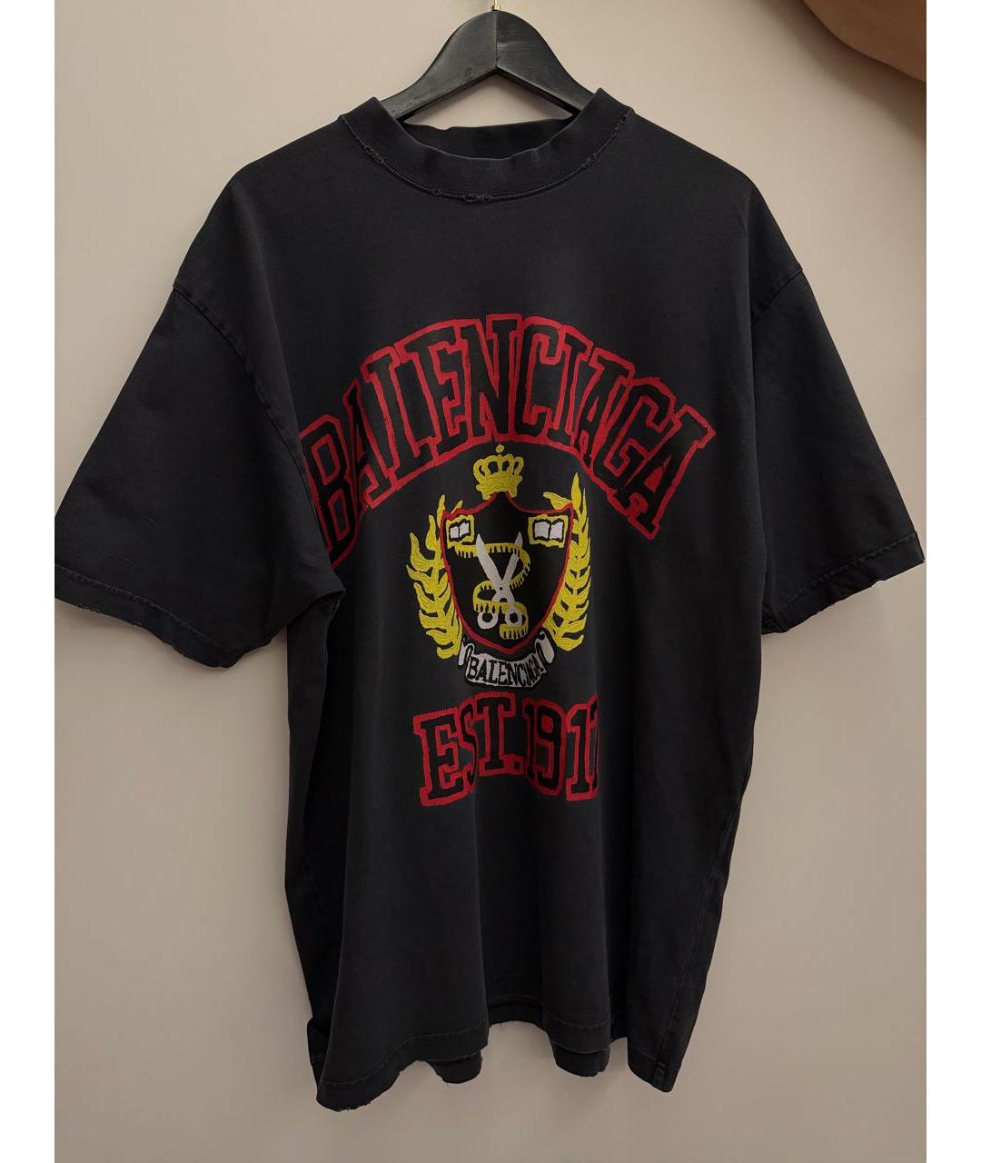 BALENCIAGA Серая хлопковая футболка, фото 3