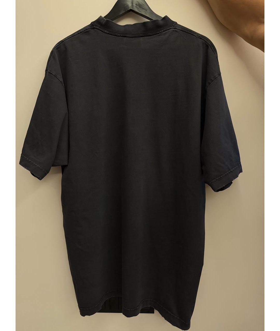 BALENCIAGA Серая хлопковая футболка, фото 4