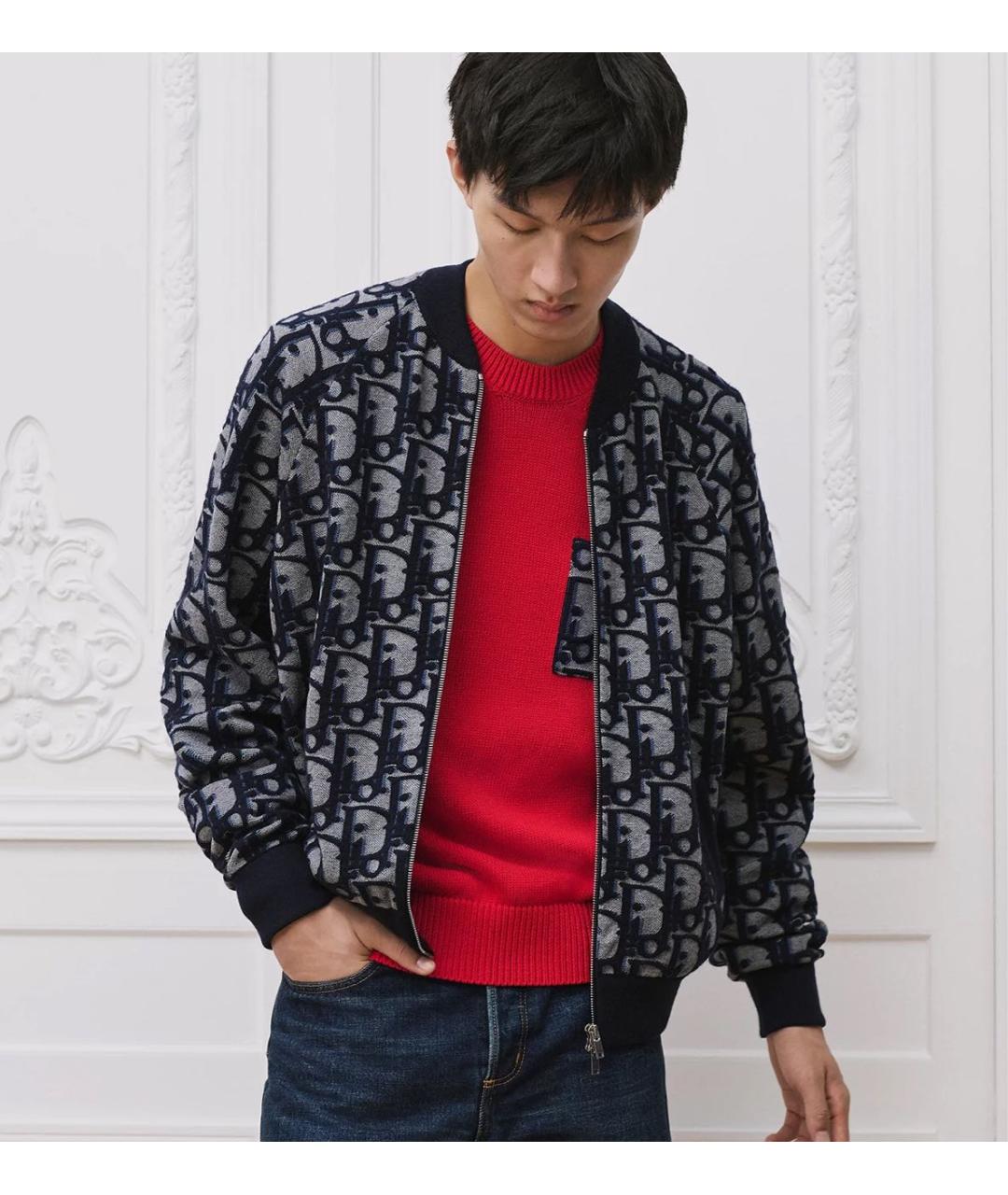 CHRISTIAN DIOR Темно-синяя хлопковая куртка, фото 2