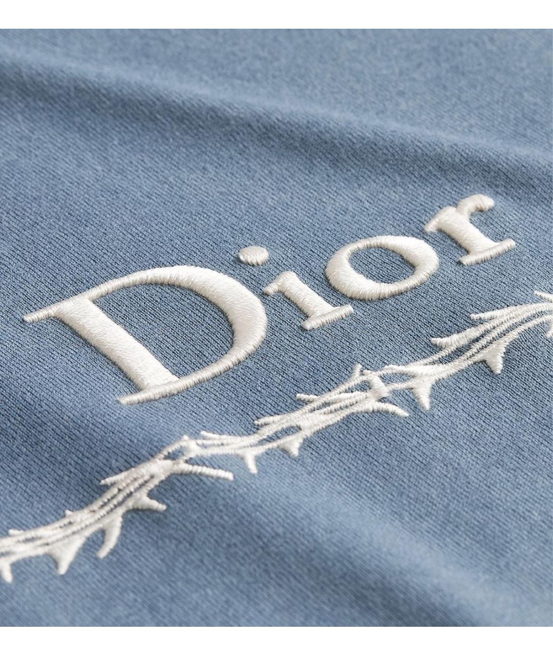 CHRISTIAN DIOR Голубая хлопковая футболка, фото 4