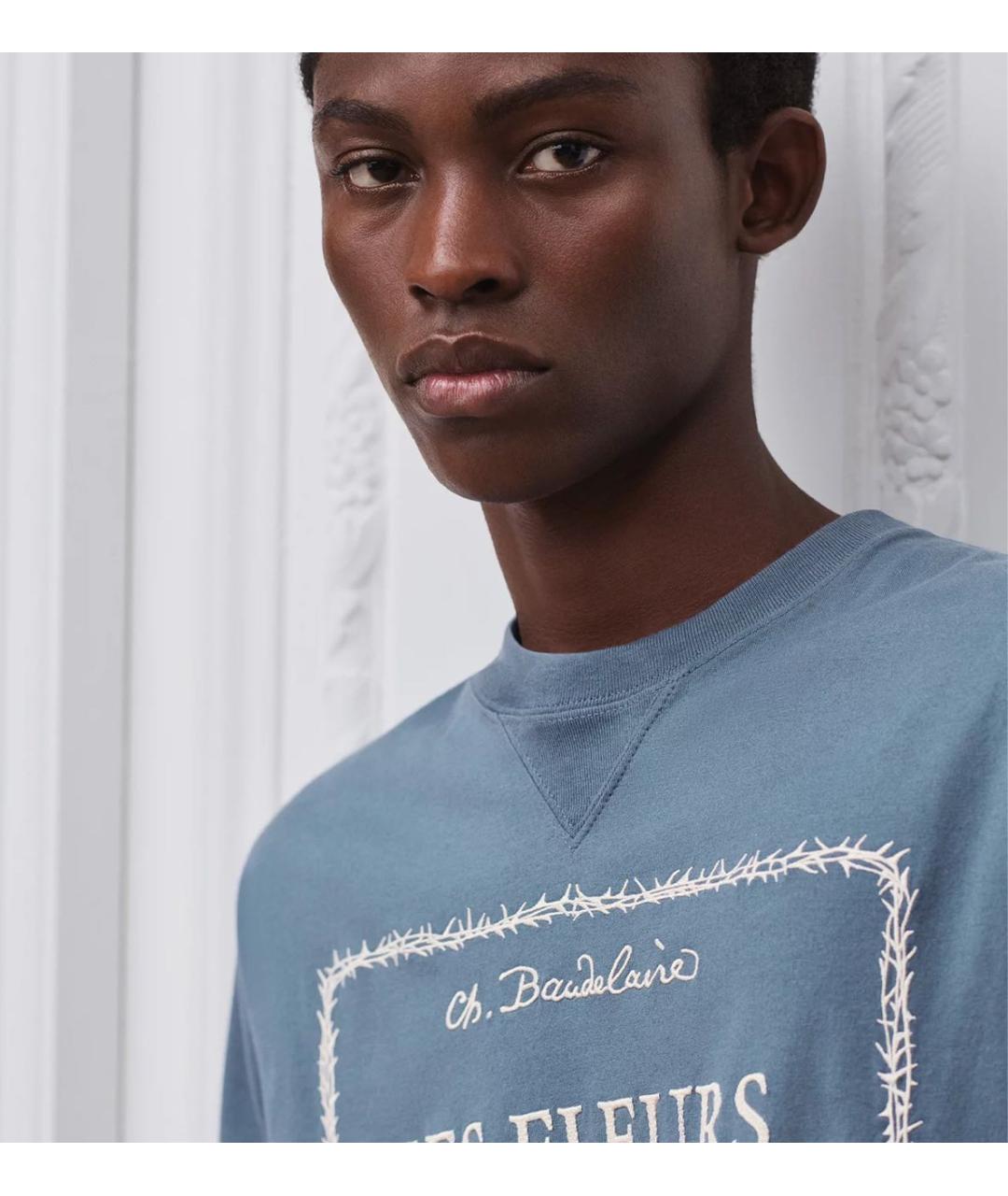 CHRISTIAN DIOR Голубая хлопковая футболка, фото 3