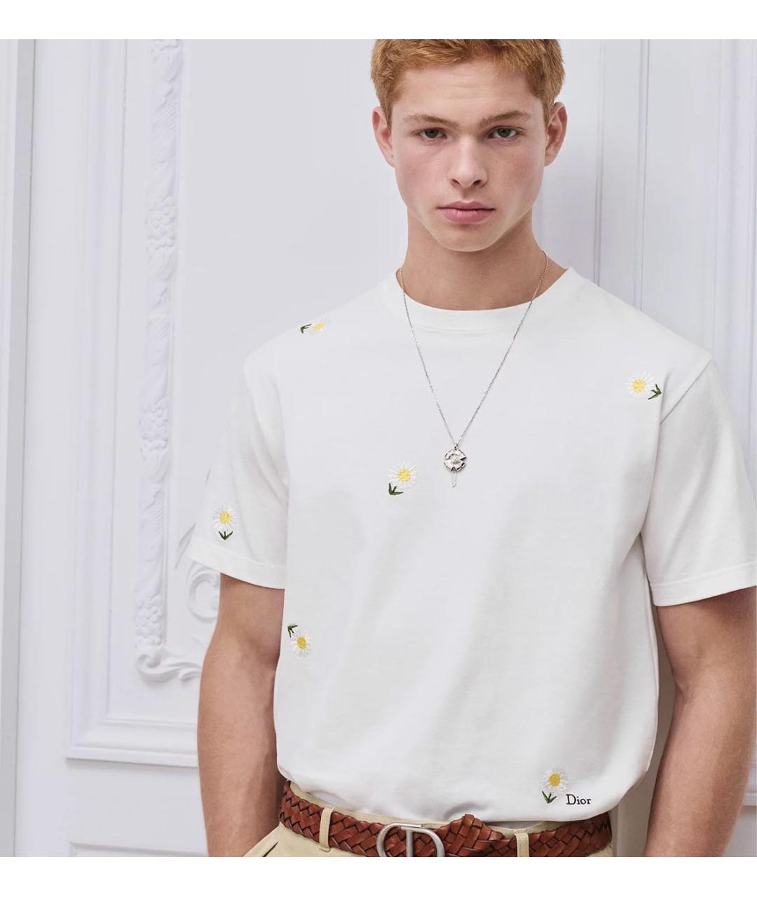 CHRISTIAN DIOR Белая хлопковая футболка, фото 2