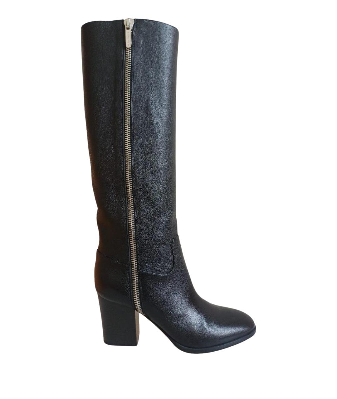 SERGIO ROSSI Черные кожаные сапоги, фото 1