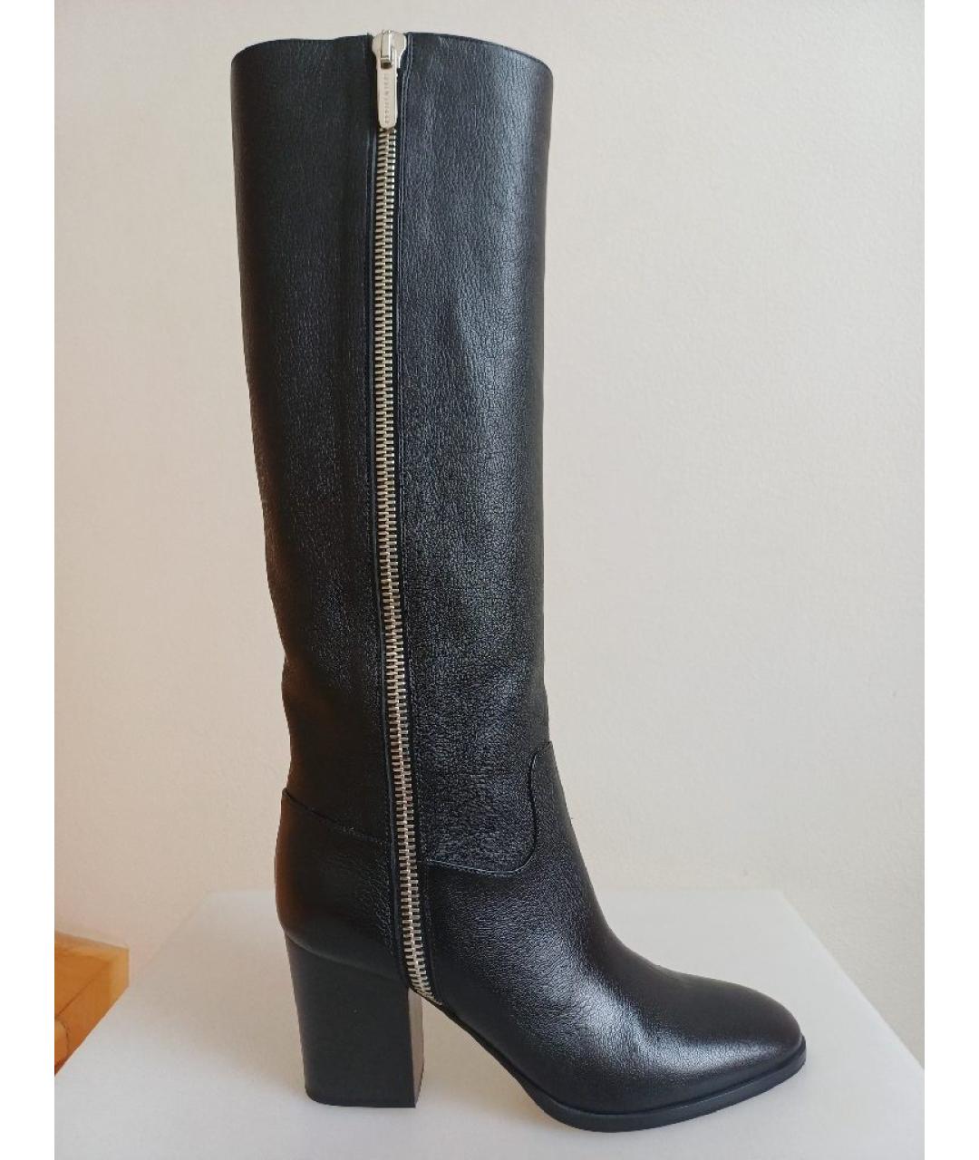 SERGIO ROSSI Черные кожаные сапоги, фото 9