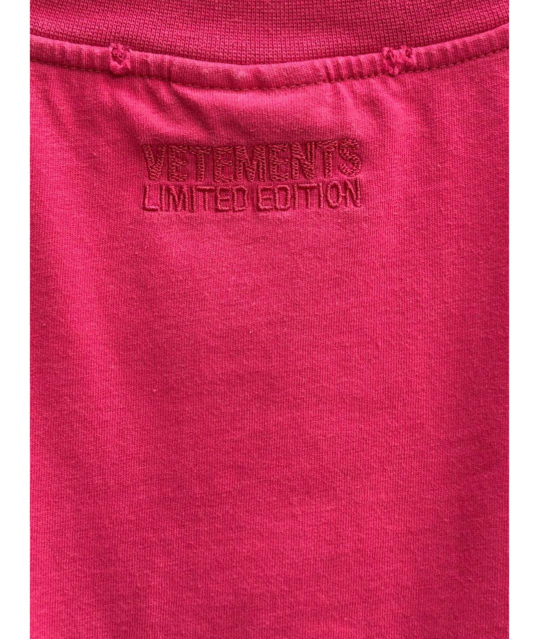 VETEMENTS Фуксия хлопковая футболка, фото 7