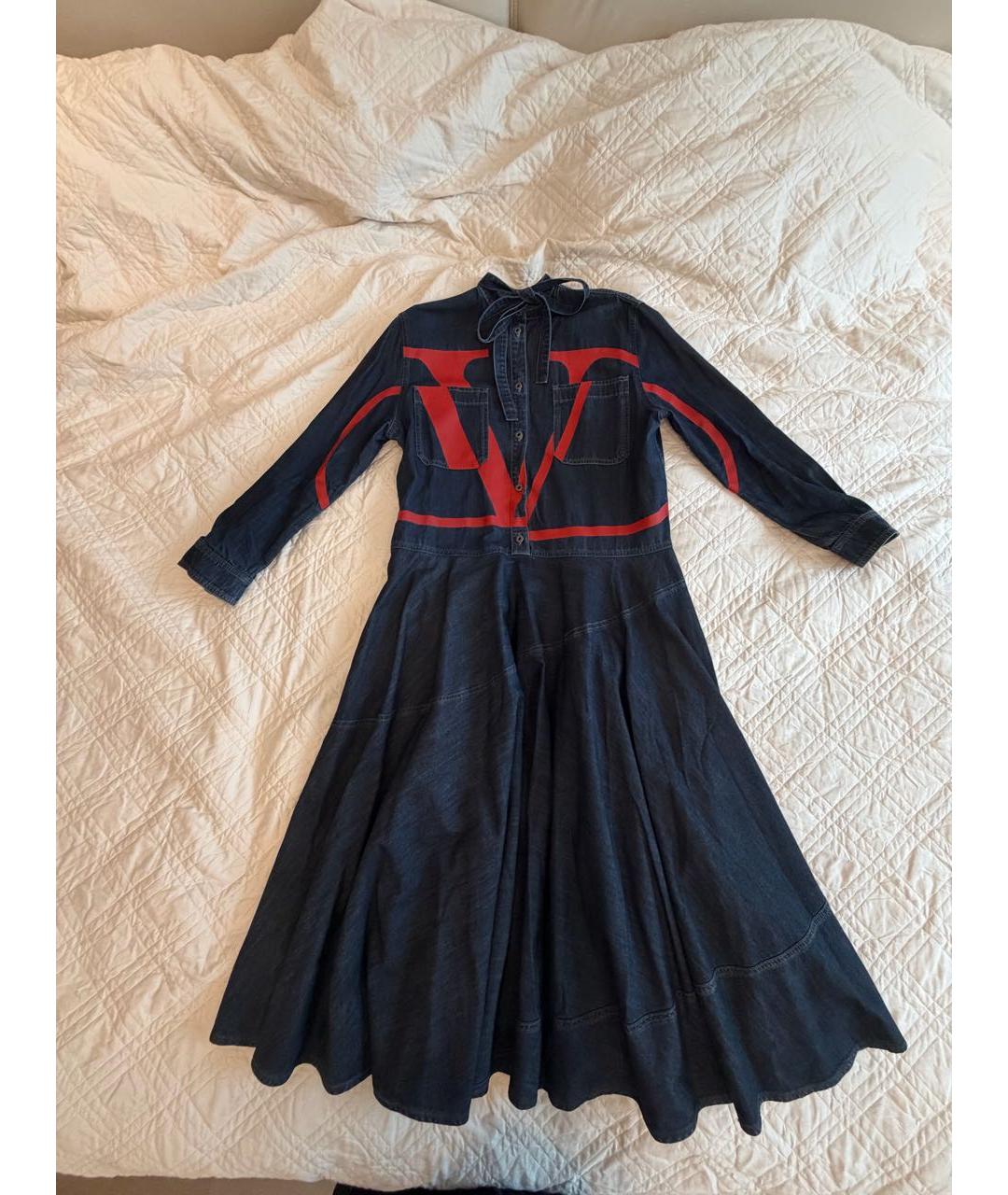 VALENTINO Синее деним повседневное платье, фото 5