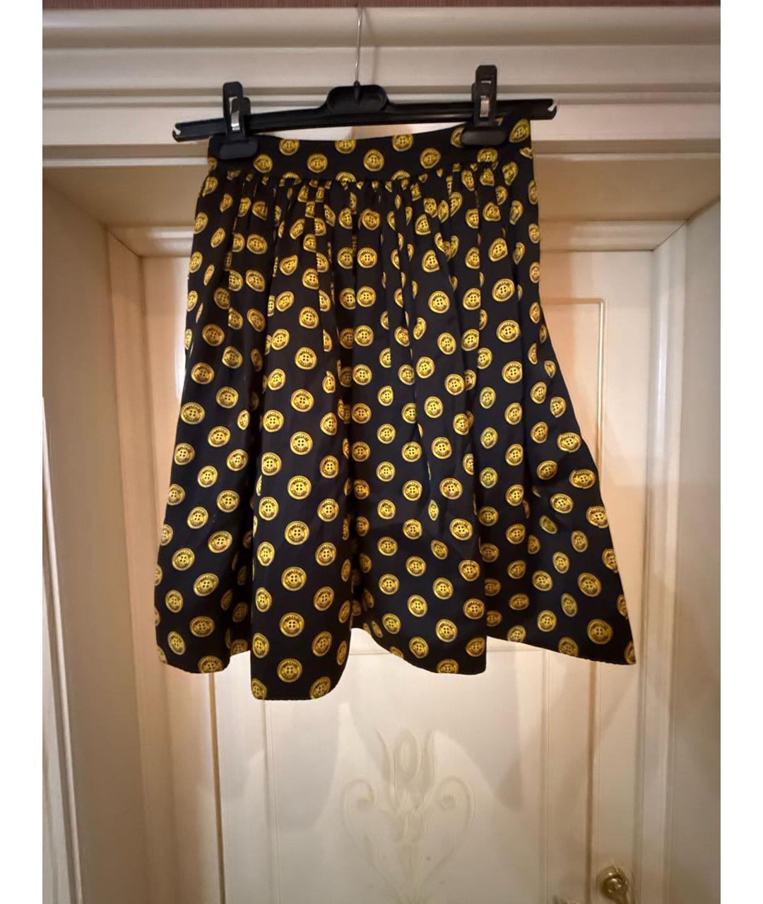 MOSCHINO Черная шелковая юбка миди, фото 5