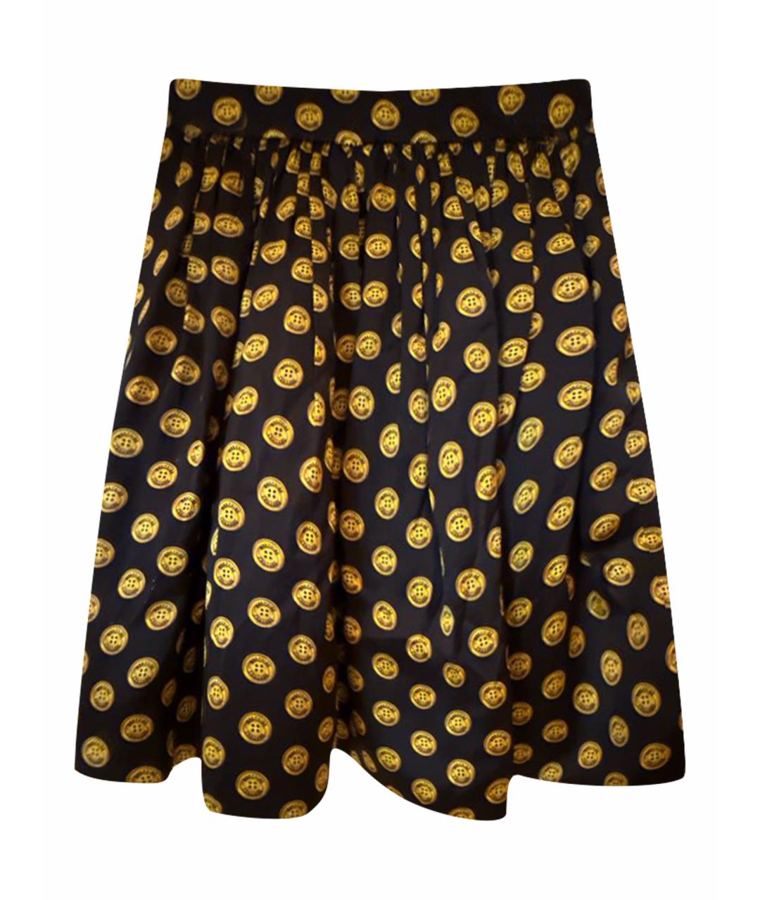 MOSCHINO Черная шелковая юбка миди, фото 1