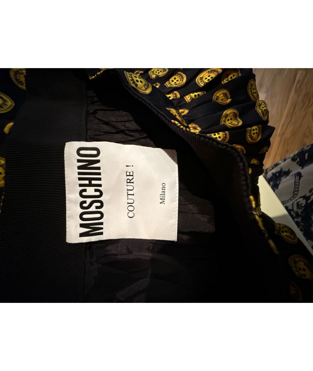 MOSCHINO Черная шелковая юбка миди, фото 3