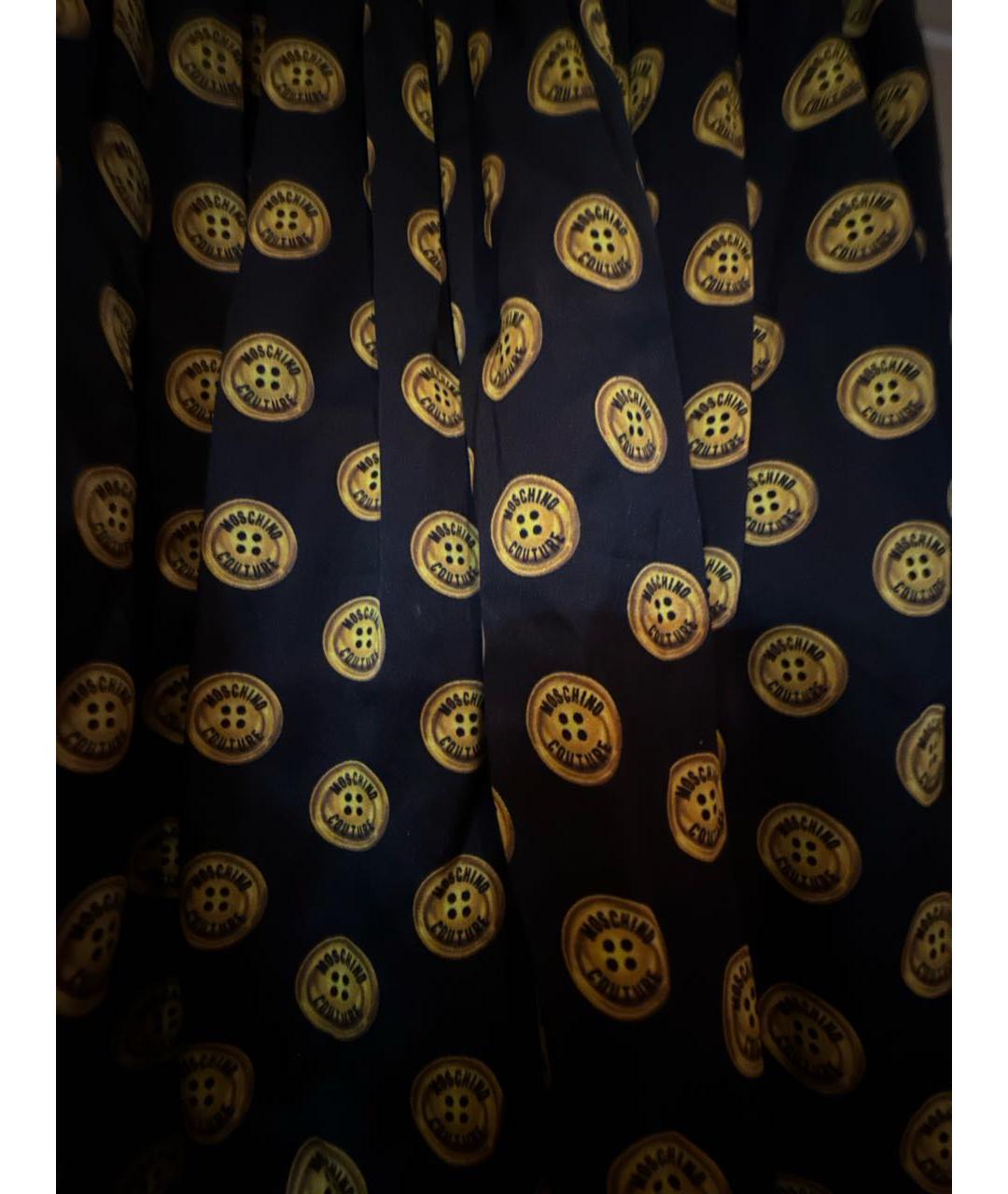 MOSCHINO Черная шелковая юбка миди, фото 2