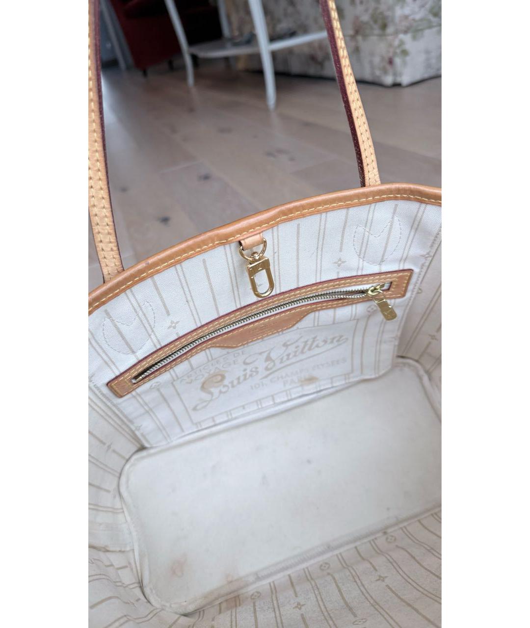 LOUIS VUITTON Белая сумка с короткими ручками из искусственной кожи, фото 8