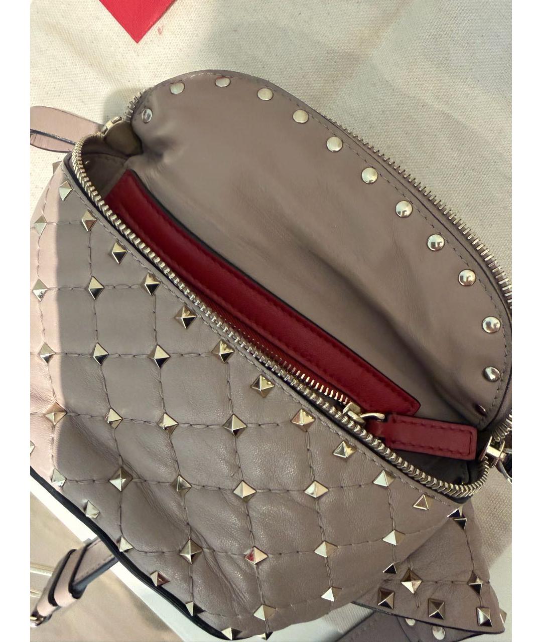 VALENTINO Бежевая кожаная поясная сумка, фото 4