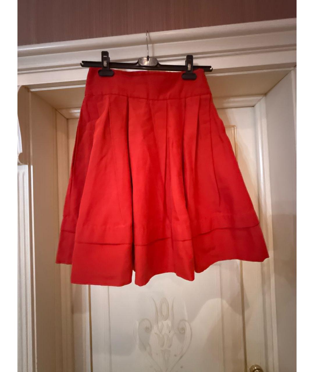 MOSCHINO Красная хлопковая юбка миди, фото 5