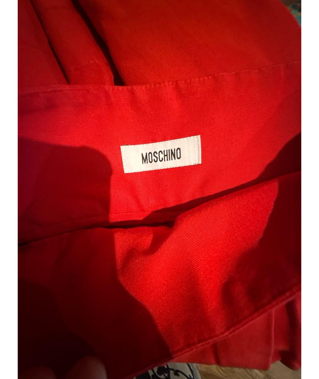 MOSCHINO Красная хлопковая юбка миди, фото 3