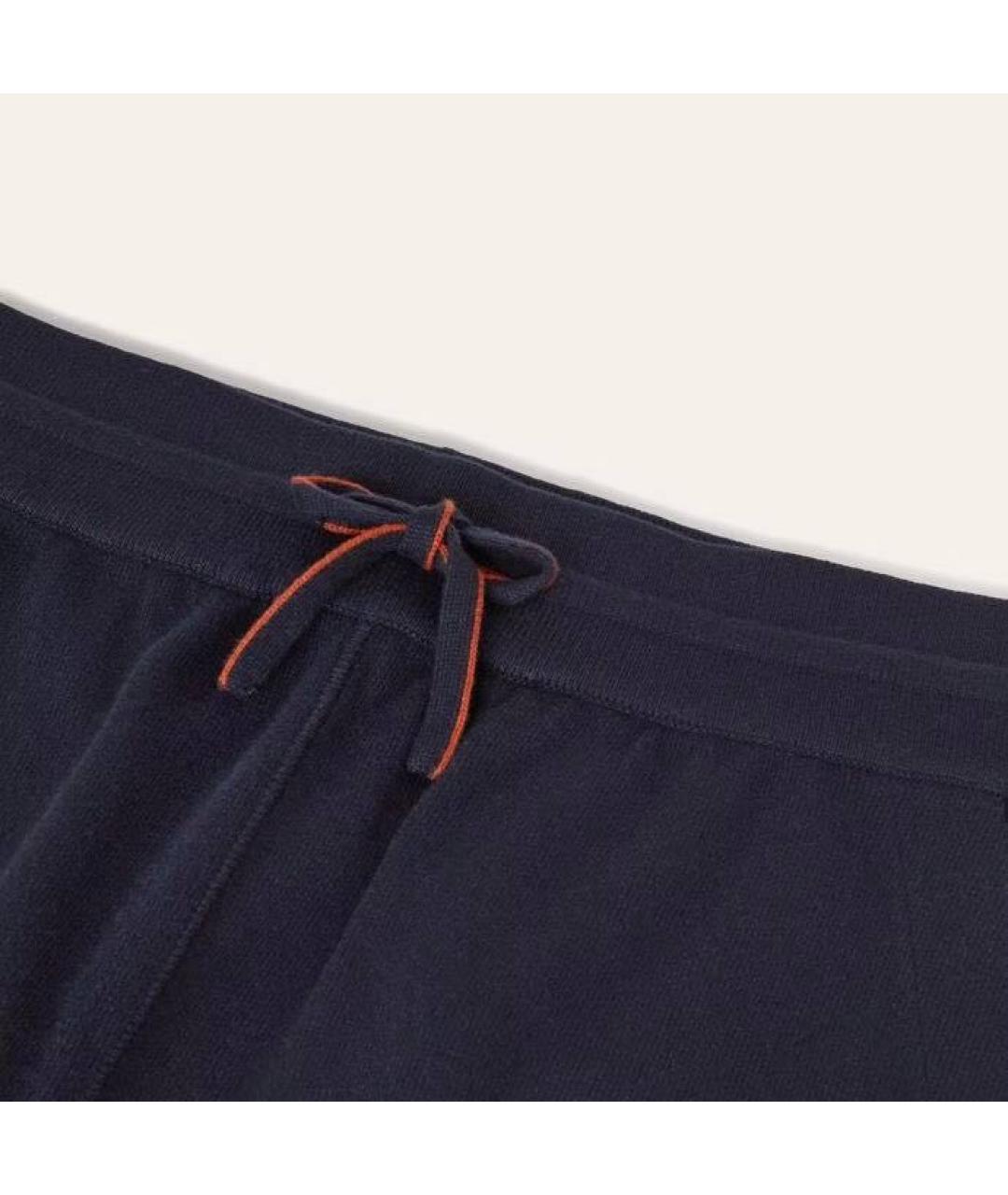 LORO PIANA Темно-синие кашемировые повседневные брюки, фото 2