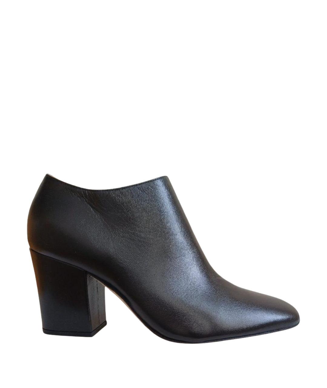 SERGIO ROSSI Черные кожаные ботильоны, фото 1