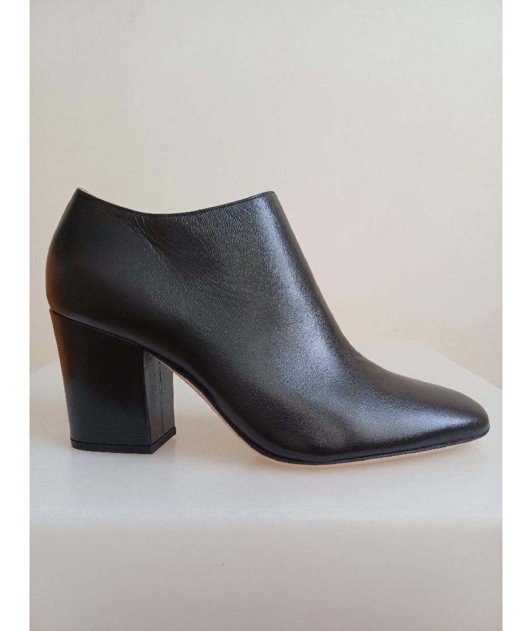 SERGIO ROSSI Черные кожаные ботильоны, фото 10