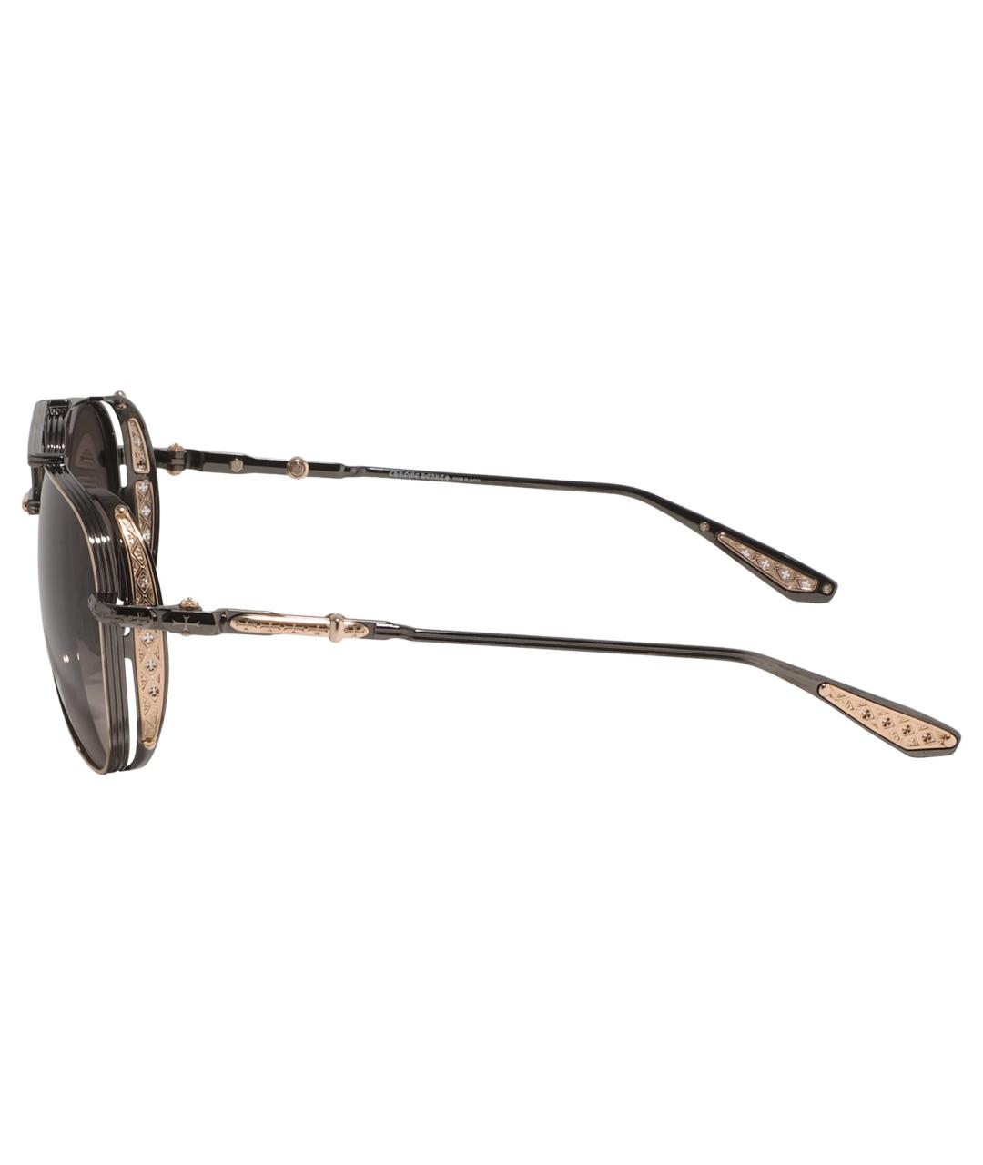 CHROME HEARTS Золотые металлические солнцезащитные очки, фото 3