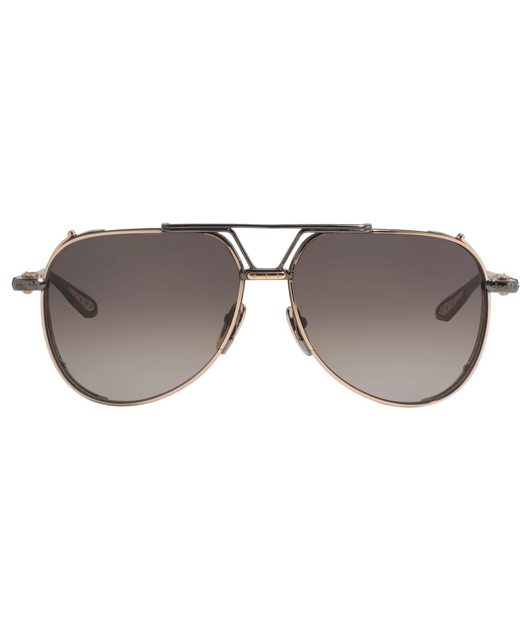 CHROME HEARTS Золотые металлические солнцезащитные очки, фото 1