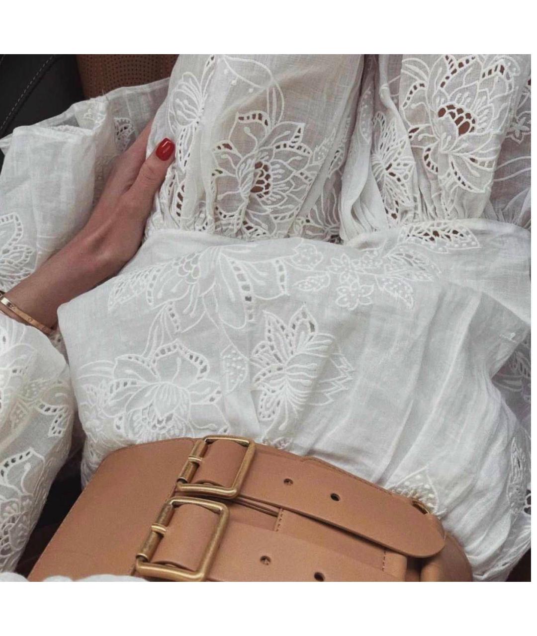 CHRISTIAN DIOR Бежевый кожаный ремень, фото 5