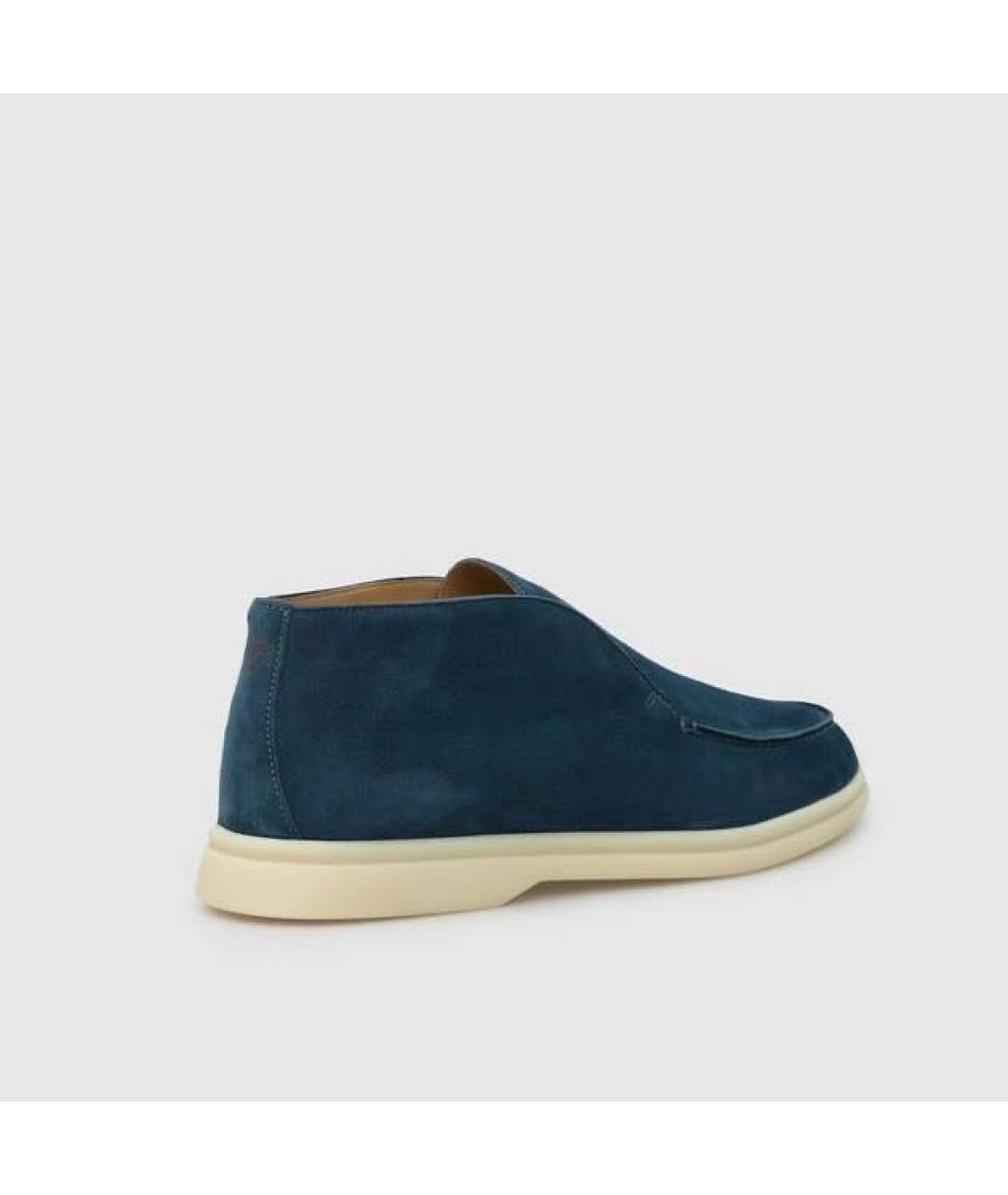 LORO PIANA Темно-синие замшевые лоферы, фото 2