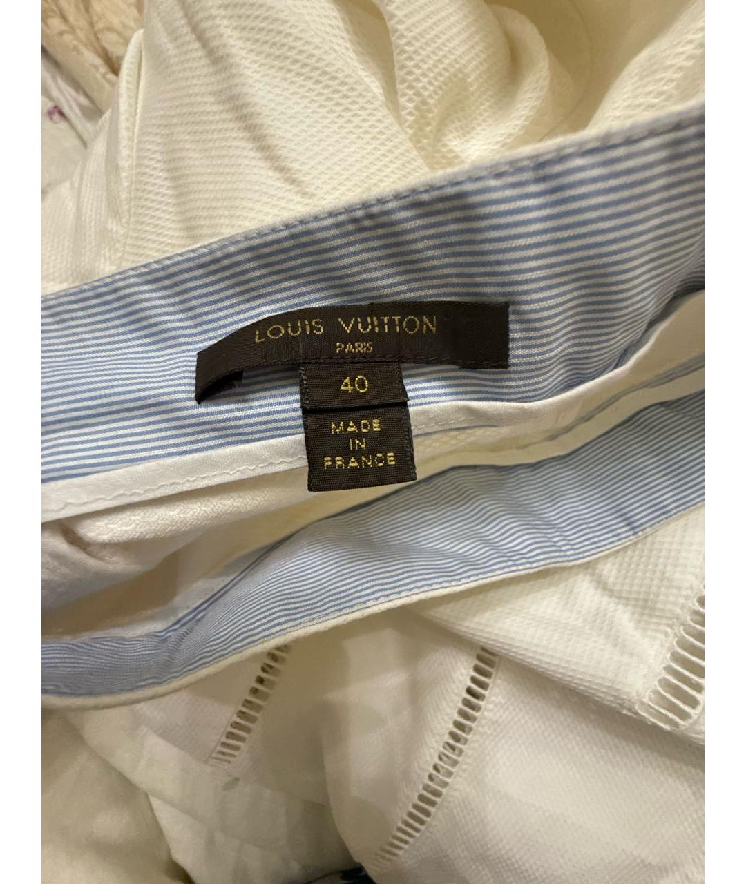 LOUIS VUITTON Белая хлопковая юбка миди, фото 4