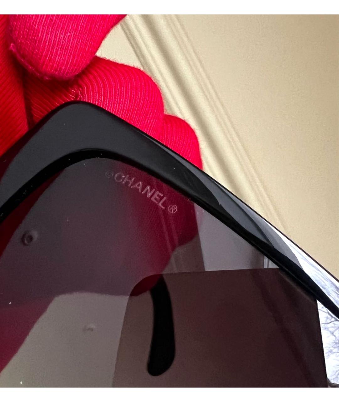 CHANEL Черные пластиковые солнцезащитные очки, фото 8