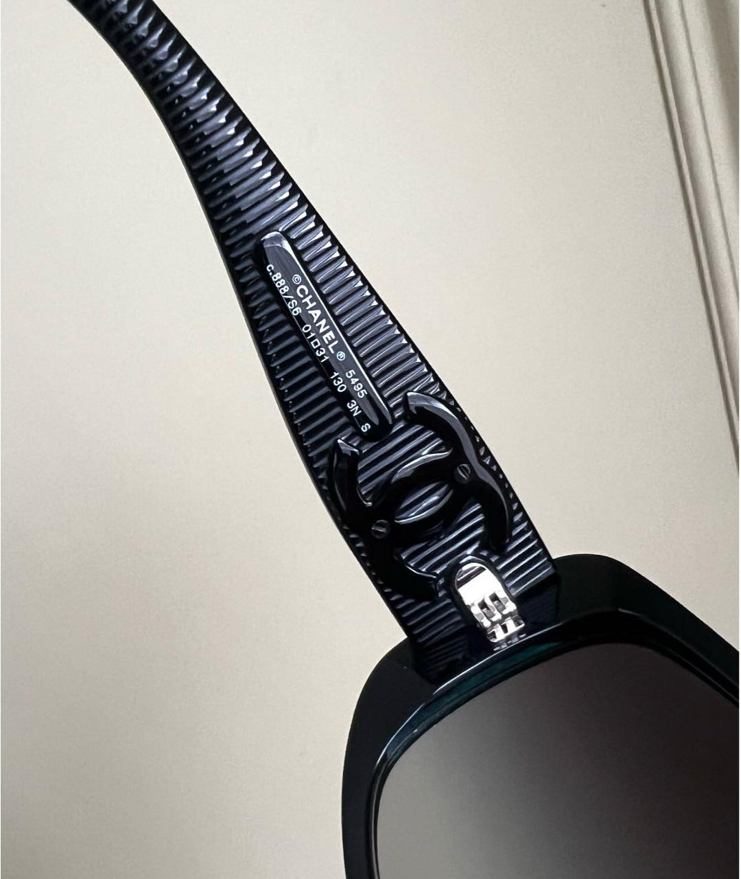 CHANEL Черные пластиковые солнцезащитные очки, фото 6