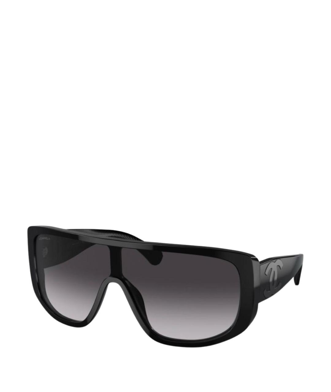 CHANEL Черные пластиковые солнцезащитные очки, фото 1