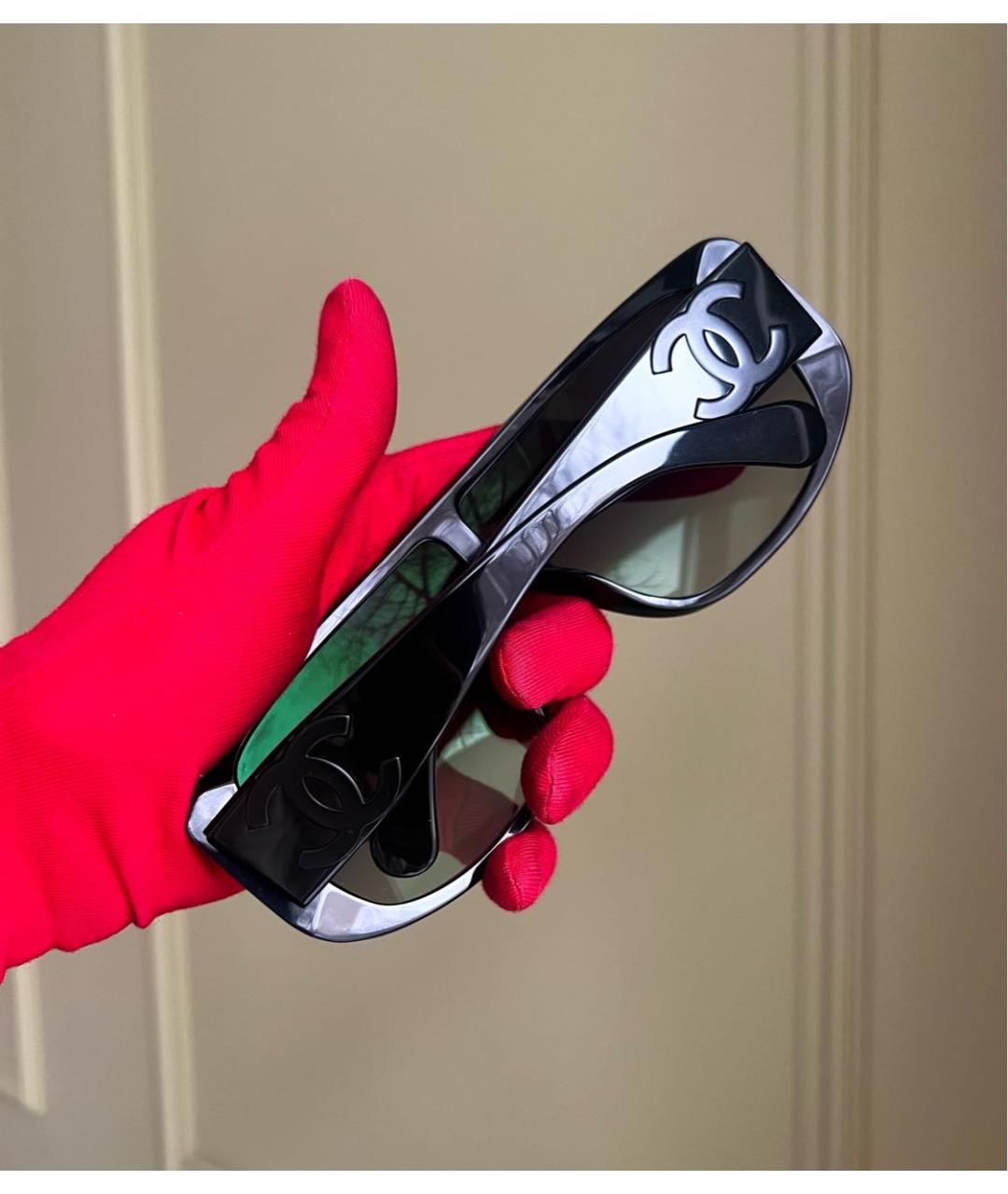 CHANEL Черные пластиковые солнцезащитные очки, фото 4