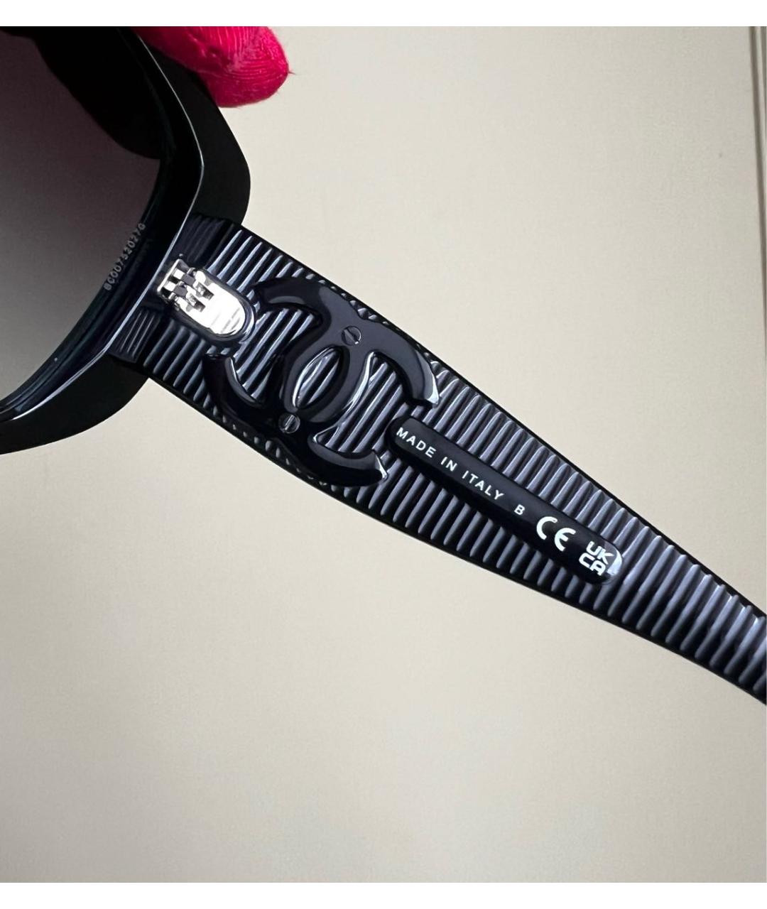 CHANEL Черные пластиковые солнцезащитные очки, фото 7