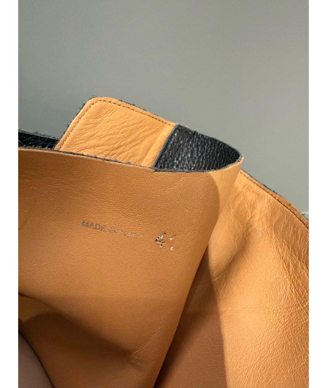 MIU MIU Антрацитовые кожаные сапоги, фото 5