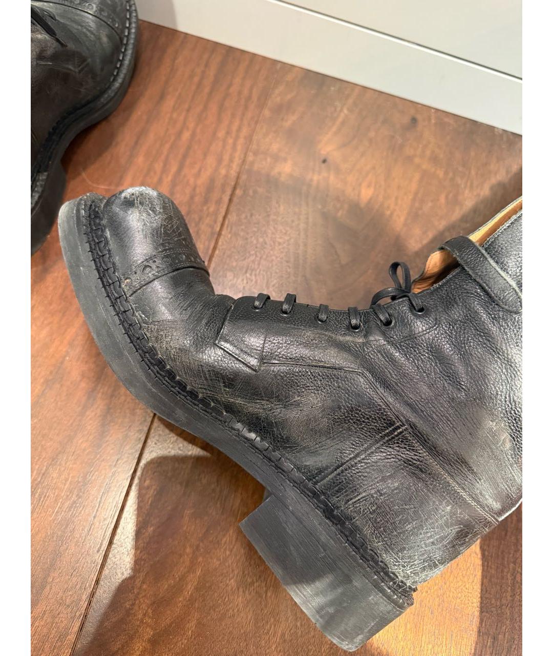 MIU MIU Антрацитовые кожаные сапоги, фото 3