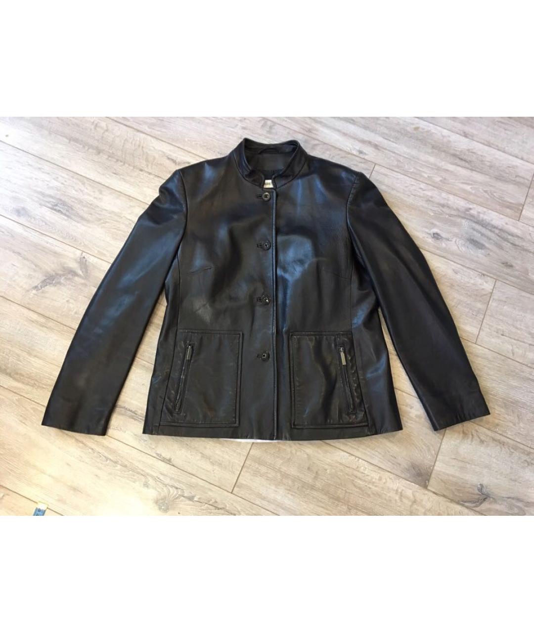 CERRUTI 1881 Черная кожаная куртка, фото 4