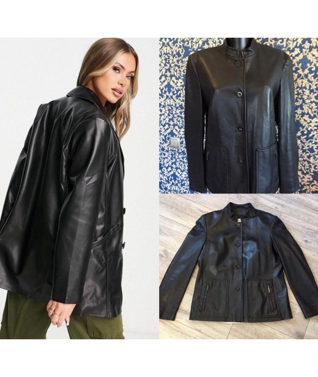 CERRUTI 1881 Черная кожаная куртка, фото 8