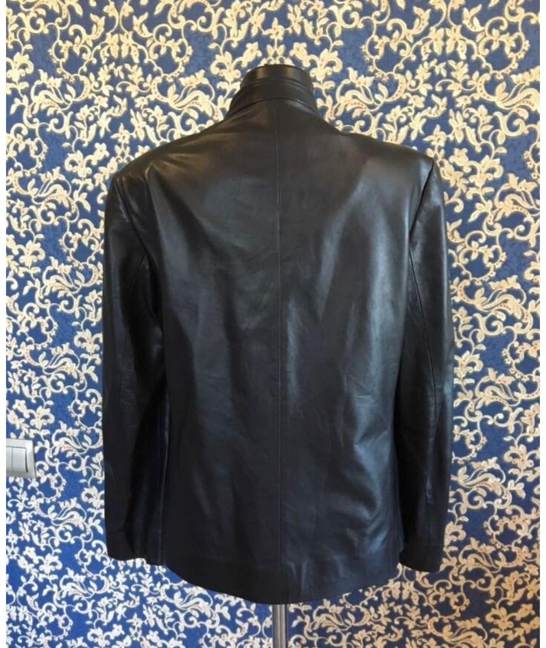 CERRUTI 1881 Черная кожаная куртка, фото 2