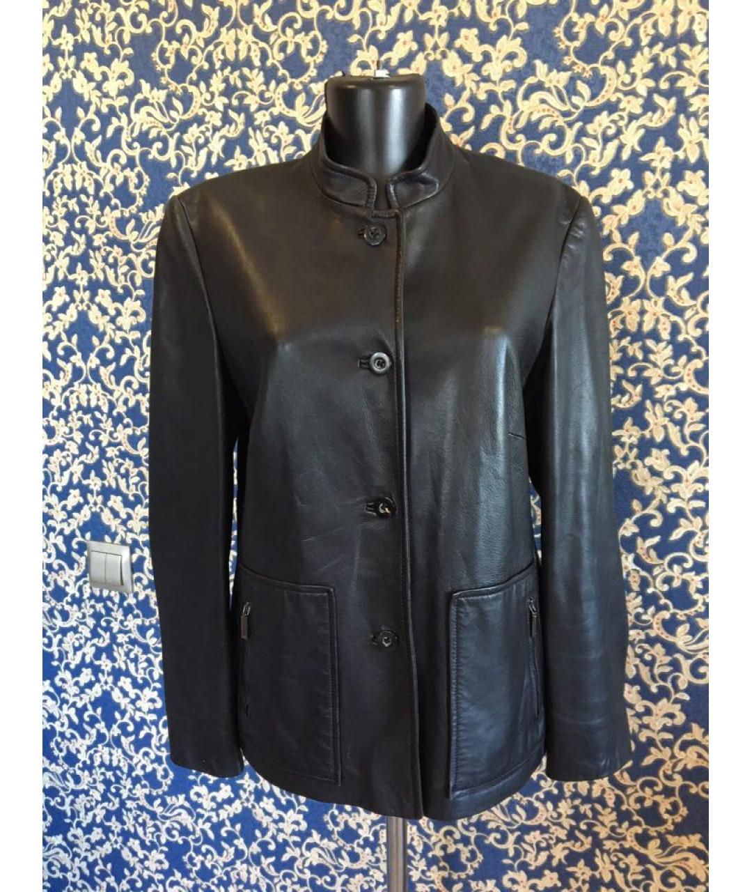 CERRUTI 1881 Черная кожаная куртка, фото 9