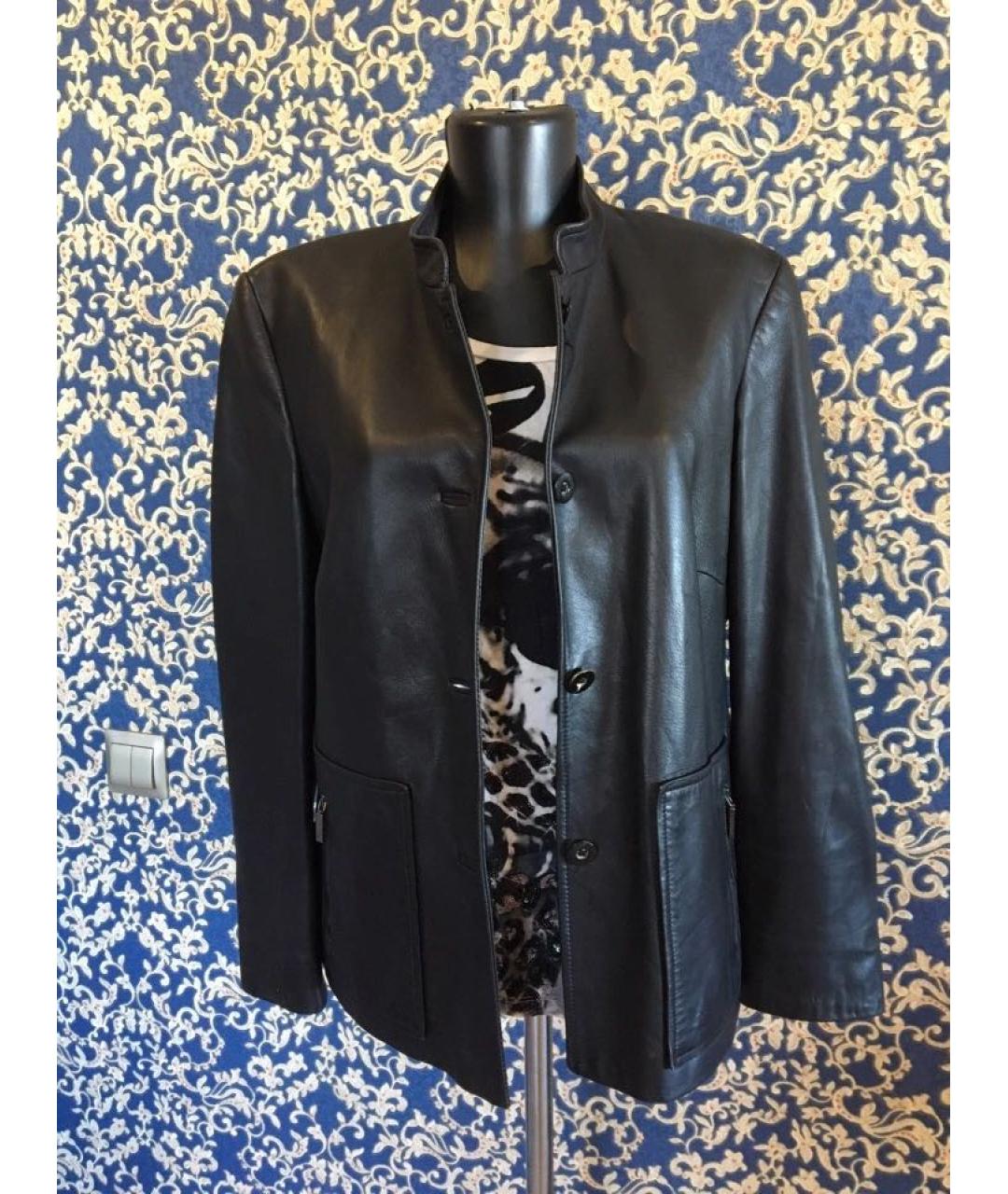 CERRUTI 1881 Черная кожаная куртка, фото 3