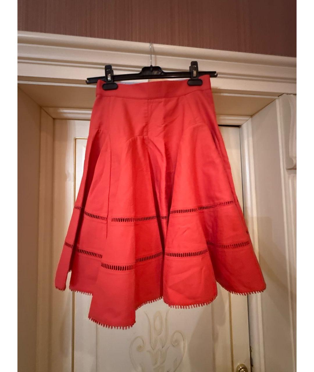 LOUIS VUITTON Коралловая хлопковая юбка миди, фото 4