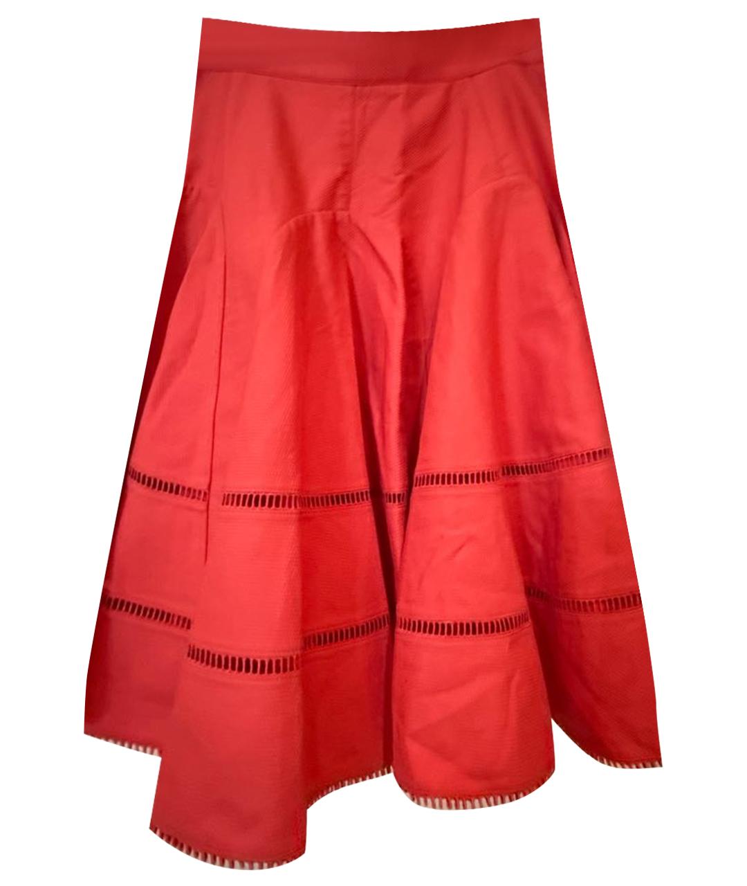 LOUIS VUITTON Коралловая хлопковая юбка миди, фото 1