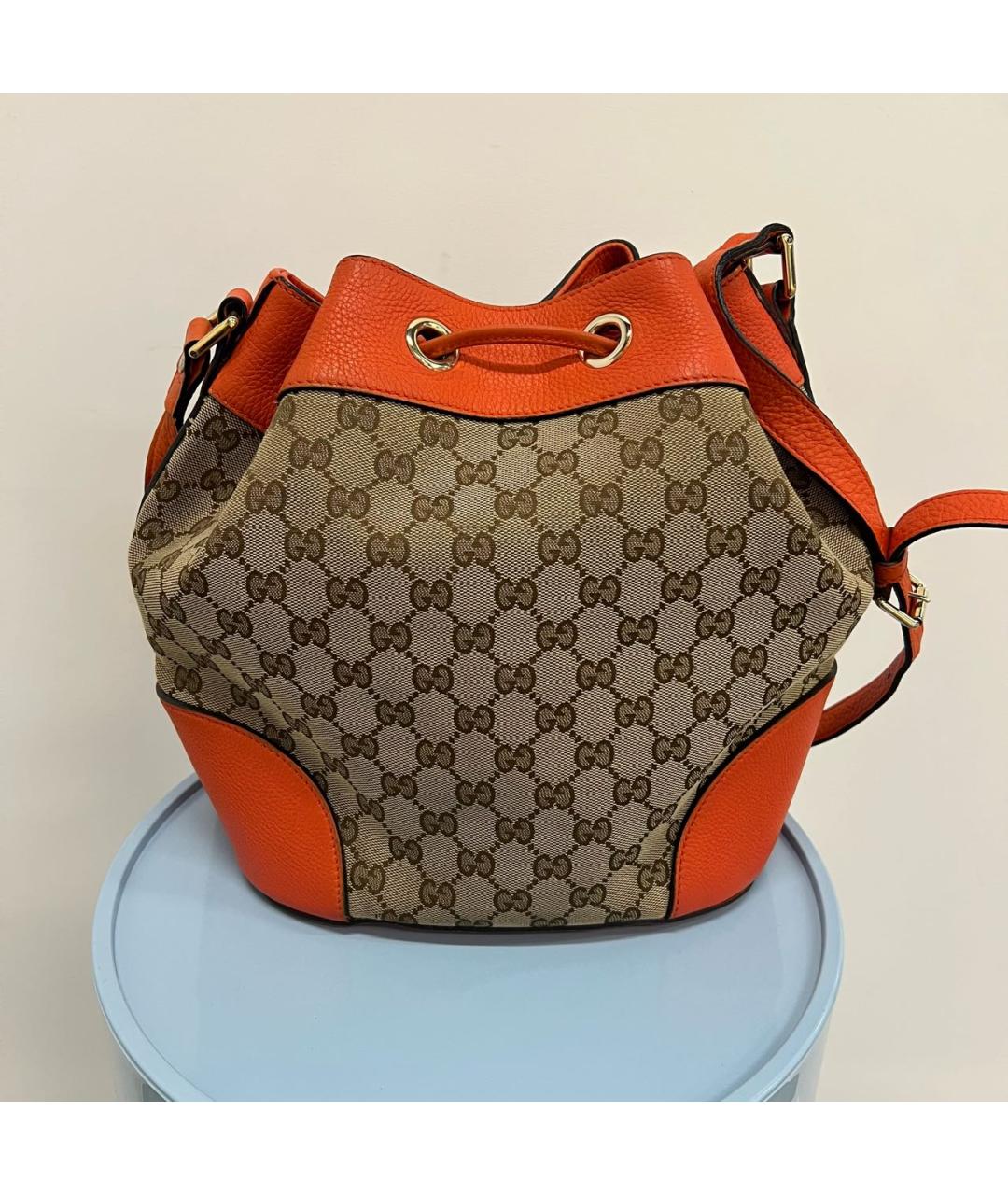 GUCCI Бежевая кожаная сумка через плечо, фото 2